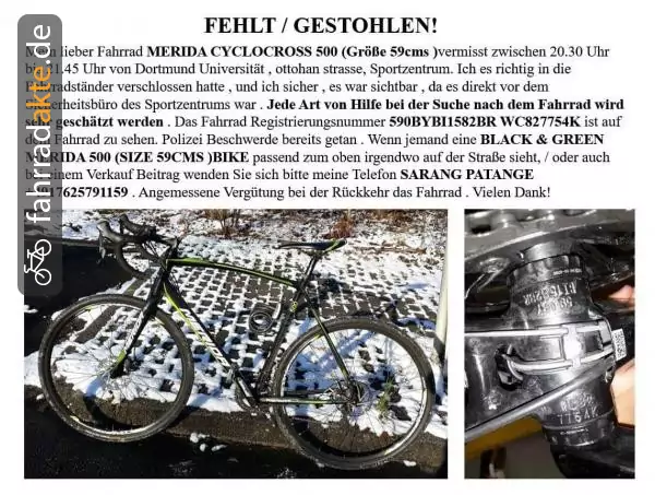 Merida cyclocross 500  (black 59cm)